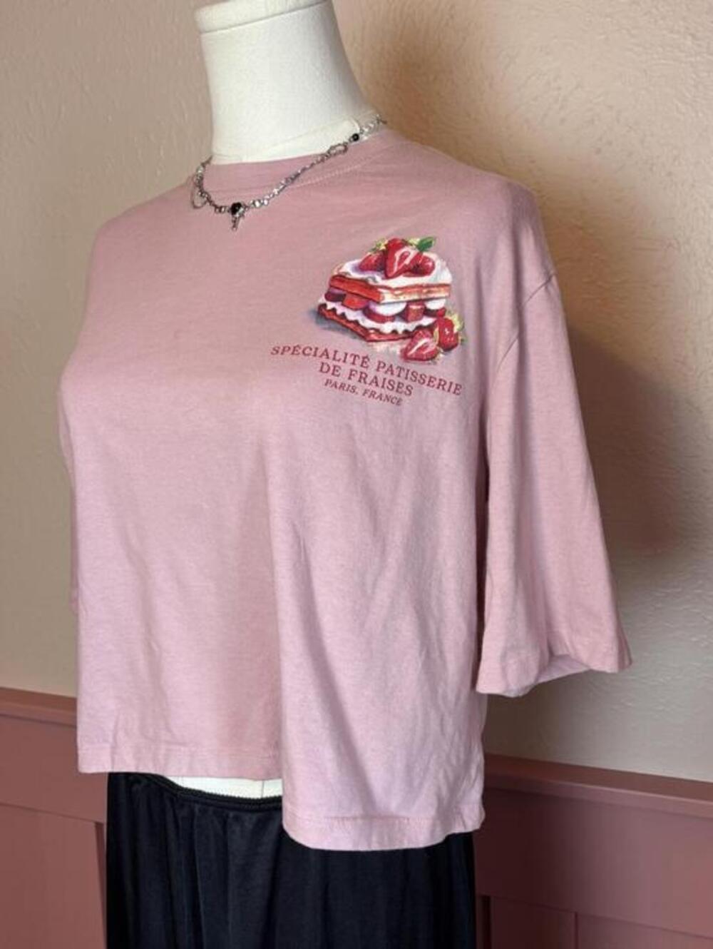 ford bronco graphic shirt cream & pink sz xxl kawaii coquette summer